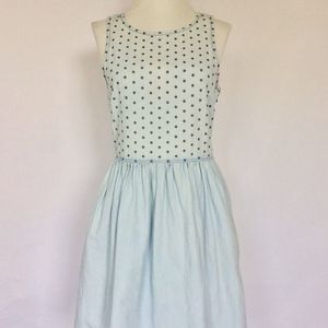 Madewell light chambray eyelet top dress Size 0